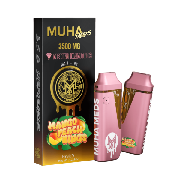 Muha Meds Melted Diamonds-"Mango Peach Rings" (Hybrid) Vape - Image 3