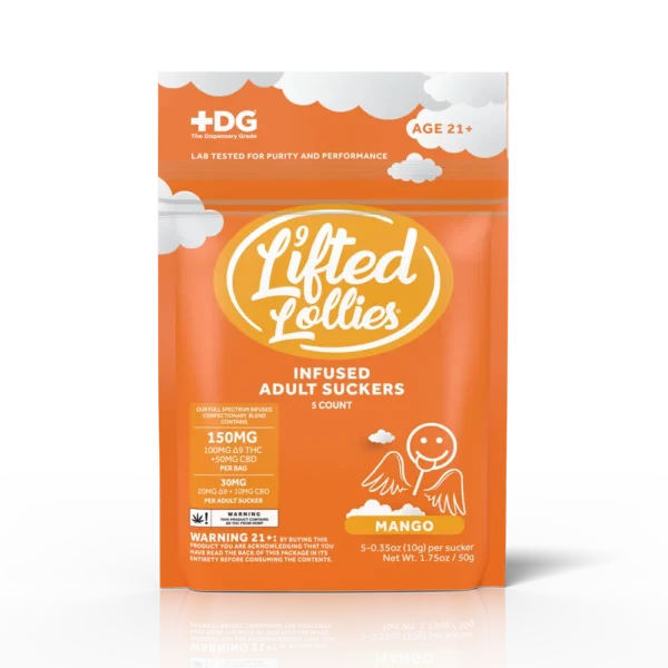 Lifted Lollies 5ct, 150MG Bag- 30MG Suckers (Mango)