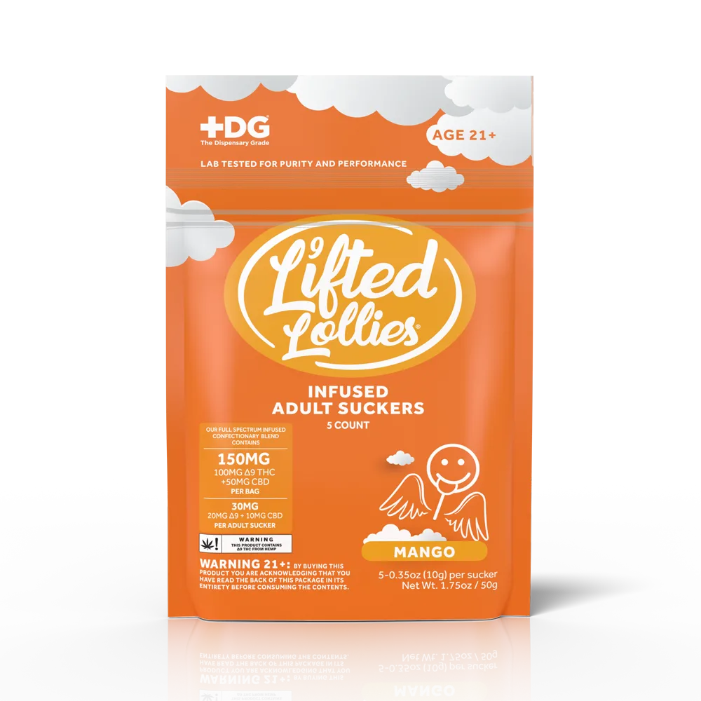 Lifted Lollies 5ct, 150MG Bag- 30MG Suckers (Mango)