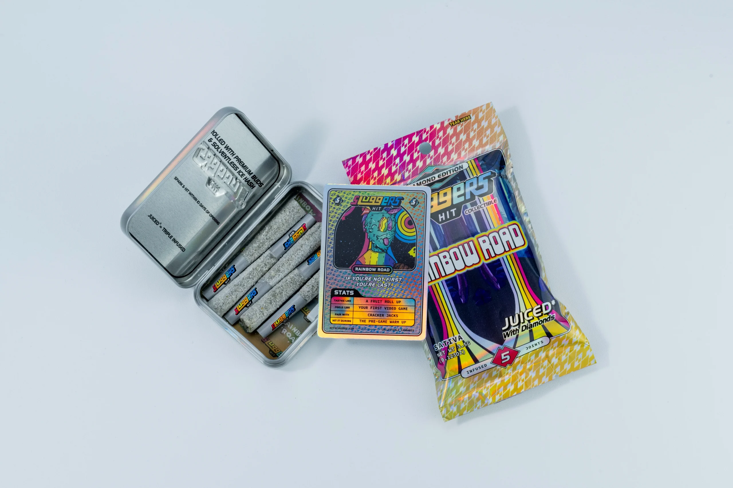 Sluggers- Rainbow Road Juiced Pre-Roll. Sativa (5 Pack) - Image 5