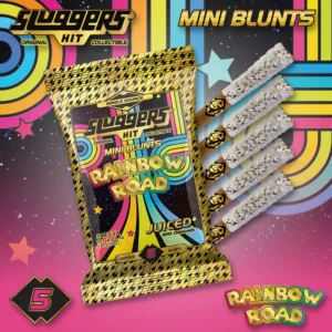 Sluggers- Rainbow Road Juiced Mini Blunts, Sativa (5Pack)