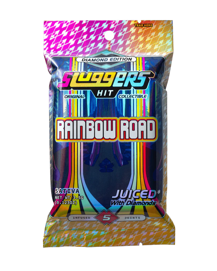 Sluggers- Rainbow Road Juiced Pre-Roll. Sativa (5 Pack)